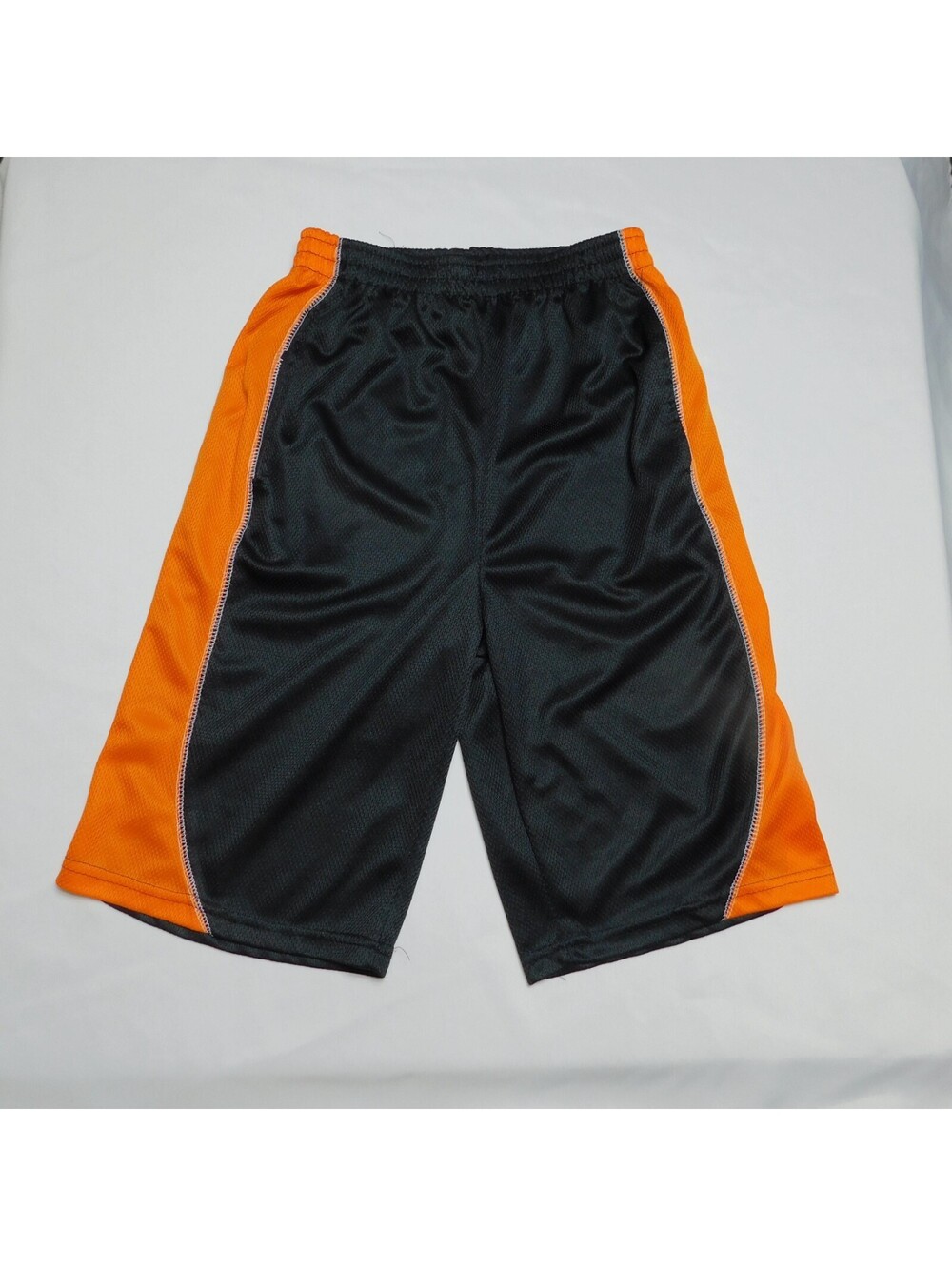 Quad Seven Boys XL 16/18 Basketball Shorts Black Orange Mesh Athletic Kids